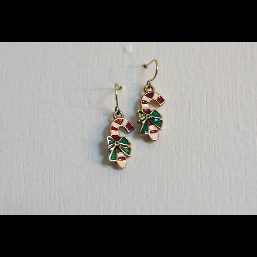 Vintage Candy Cane Festive Earrings
